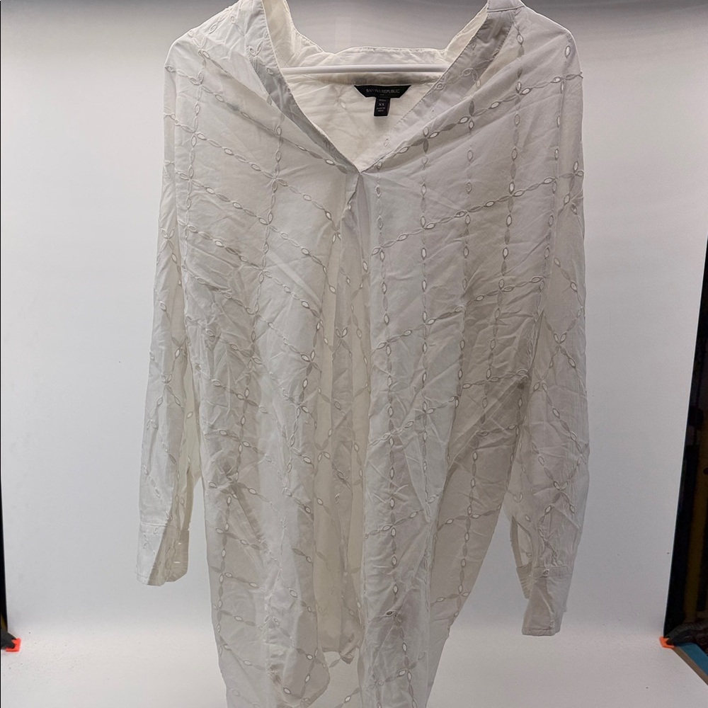 Banana Republic Ivory Embellished Blouse